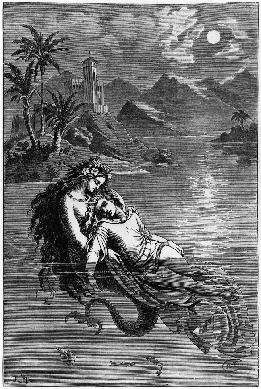 رسم توضيحي لحورية البحر الصغيرة من القصص الخيالية هانز كريستيان أندرسن (1805-75) 1869 بواسطة المدرسة الألمانية