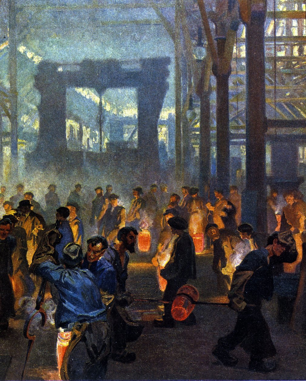 داخل مصنع للمعادن عام 1908. من Jugend بواسطة المدرسة الألمانية