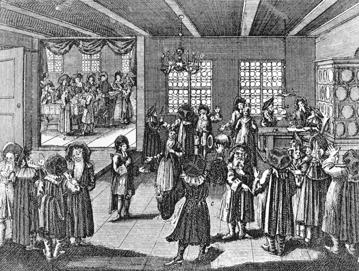 Ketubah بواسطة Georg Puschner من Kirchners Jewish Ceremoniel ، 1726 بواسطة المدرسة الألمانية