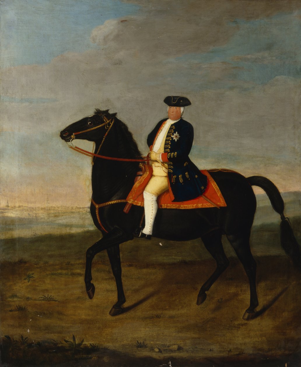 الملك فريدريك وليام الأول على ظهور الخيل مع بوتسدام في الخلفية ، c.1735 بواسطة المدرسة الألمانية
