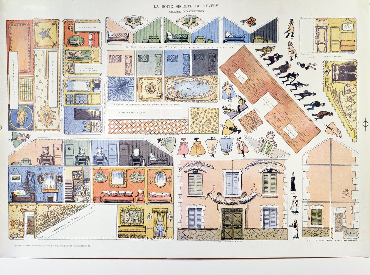 La Boite Secrete de Nevers ، طبع بواسطة طبعة Genoveva في برلين من النسخة الأصلية لعام 1904 ، 1974 بواسطة المدرسة الألمانية
