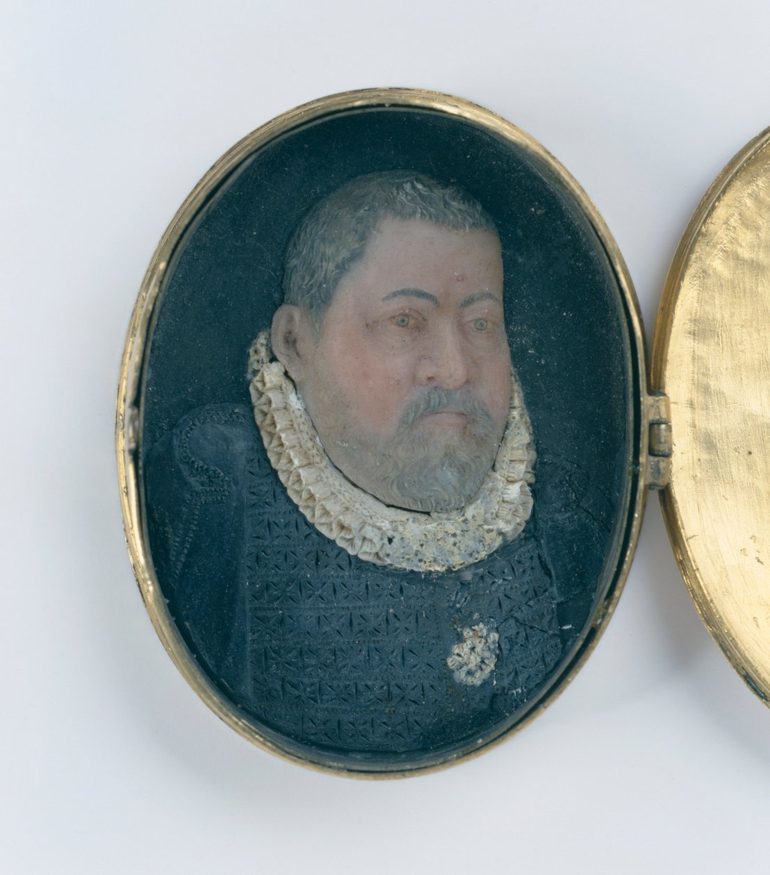 المنجد الذي يحتوي على صورة مصغرة من الشمع لـ Landgrave Wilhelm IV (الفضة المطلية بالذهب والشمع) (تفاصيل 312102 و 312135) بواسطة المدرسة الألمانية
