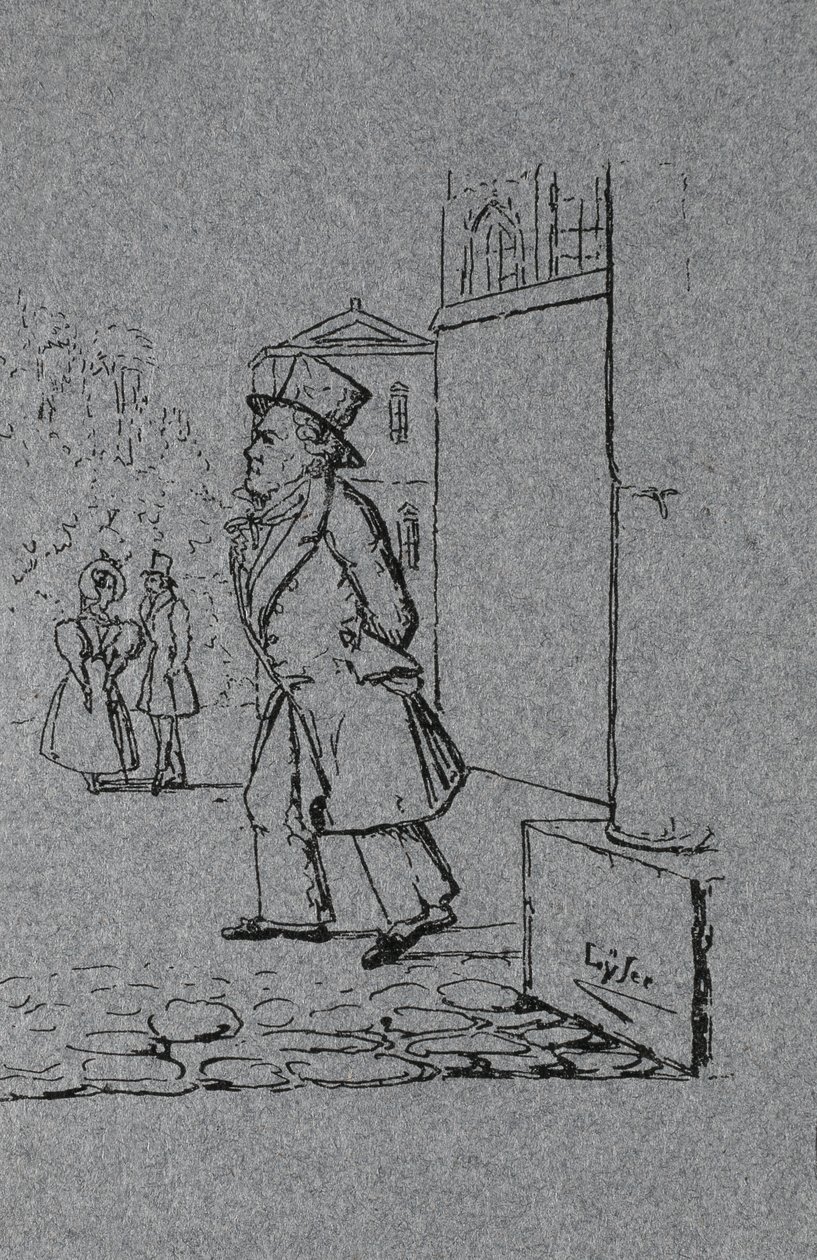 لودفيج فان بيتهوفن (1770-1827) منقوش من قبل يوهان بيتر ليسر (1803-70) بواسطة المدرسة الألمانية