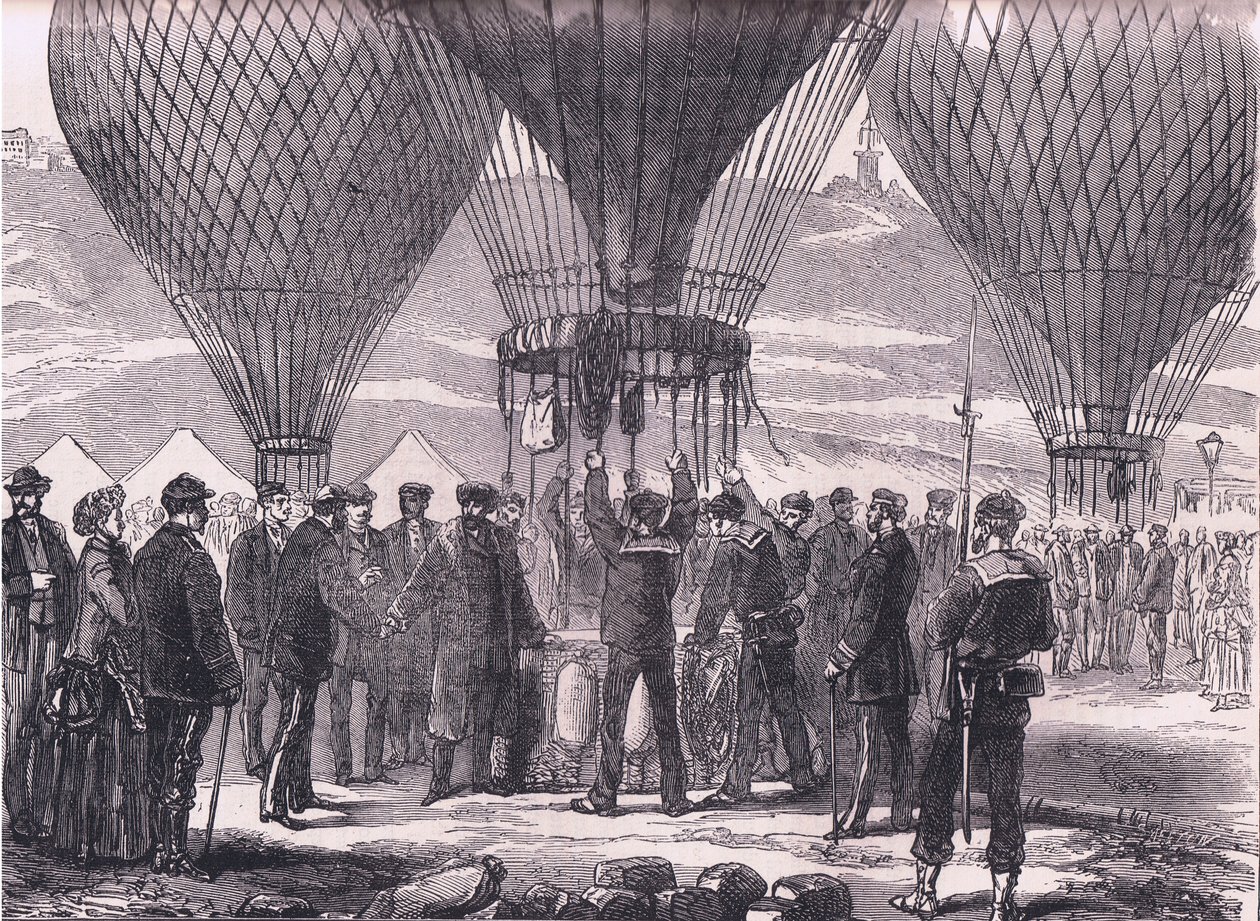 M Gambetta starting for Tours, Cassells History of the War between France and Germany published by Cassell and Company Limited, c.1890 (litho) بواسطة المدرسة الألمانية