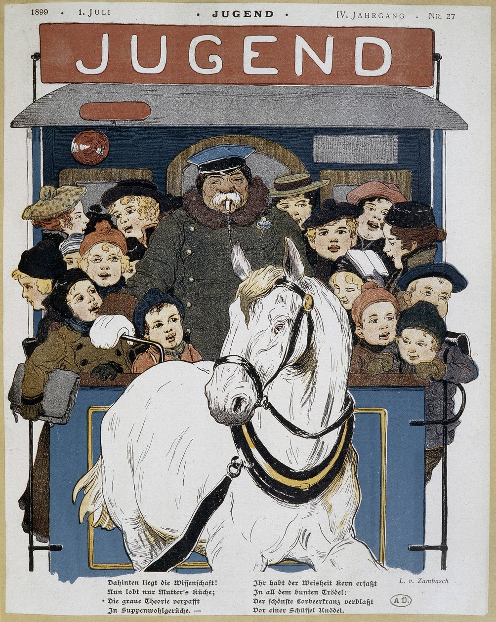 العديد من الأطفال في omnibus -in "" Jugend "" " بواسطة المدرسة الألمانية