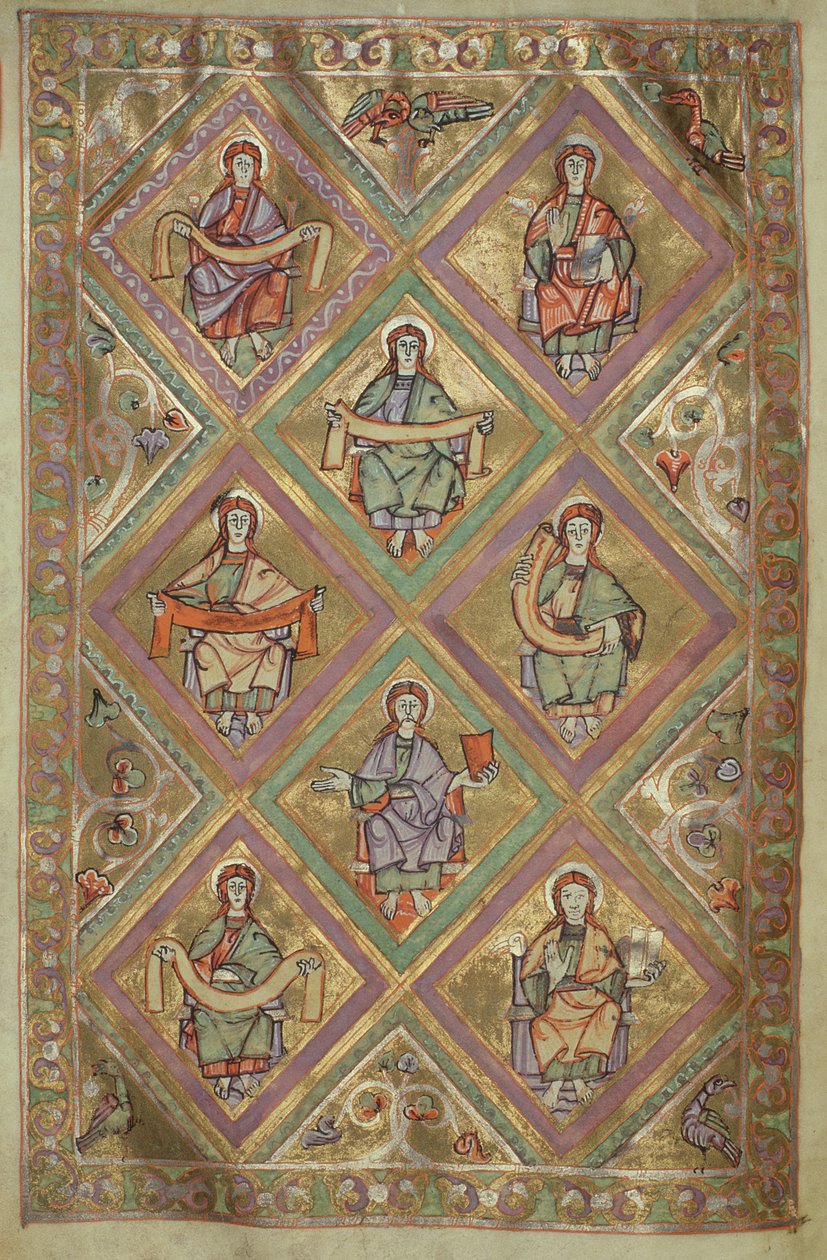 السيدة كزارت. 1207 IV، fol.9v حياة المسيح بحسب القديس ماثيو من إيفانجيلياريوم بكاتدرائية بلوك c.1075 بواسطة المدرسة الألمانية