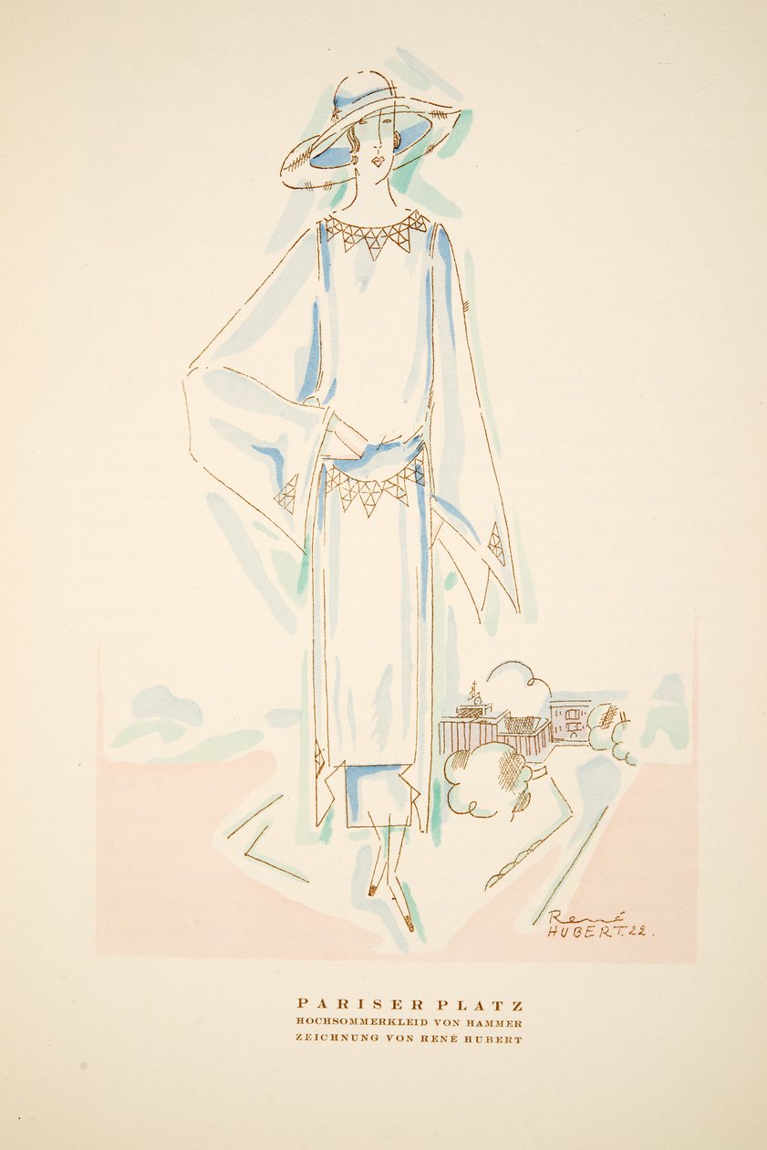 باريزر بلاتز ، الزي الصيفي من قبل هامر ، من ستايل ، حانة 1922 (طباعة pochoir) بواسطة المدرسة الألمانية
