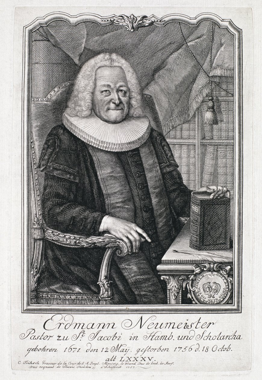 صورة لإردمان نويميستر (1671-1756) بواسطة المدرسة الألمانية