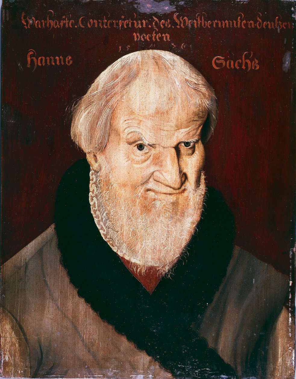 Portrait of Hans Sachs (oil on canvas) بواسطة المدرسة الألمانية