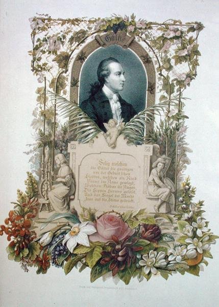 صورة لشاعر جوهان فولفجانج فون جوته (1749-1832) والشاعر والكاتب المسرحي بواسطة المدرسة الألمانية