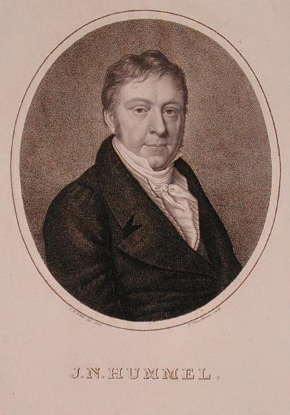 صورة يوهان نيبوموك هاميل (1778-1837) نقشها ف. فليشمان بواسطة المدرسة الألمانية