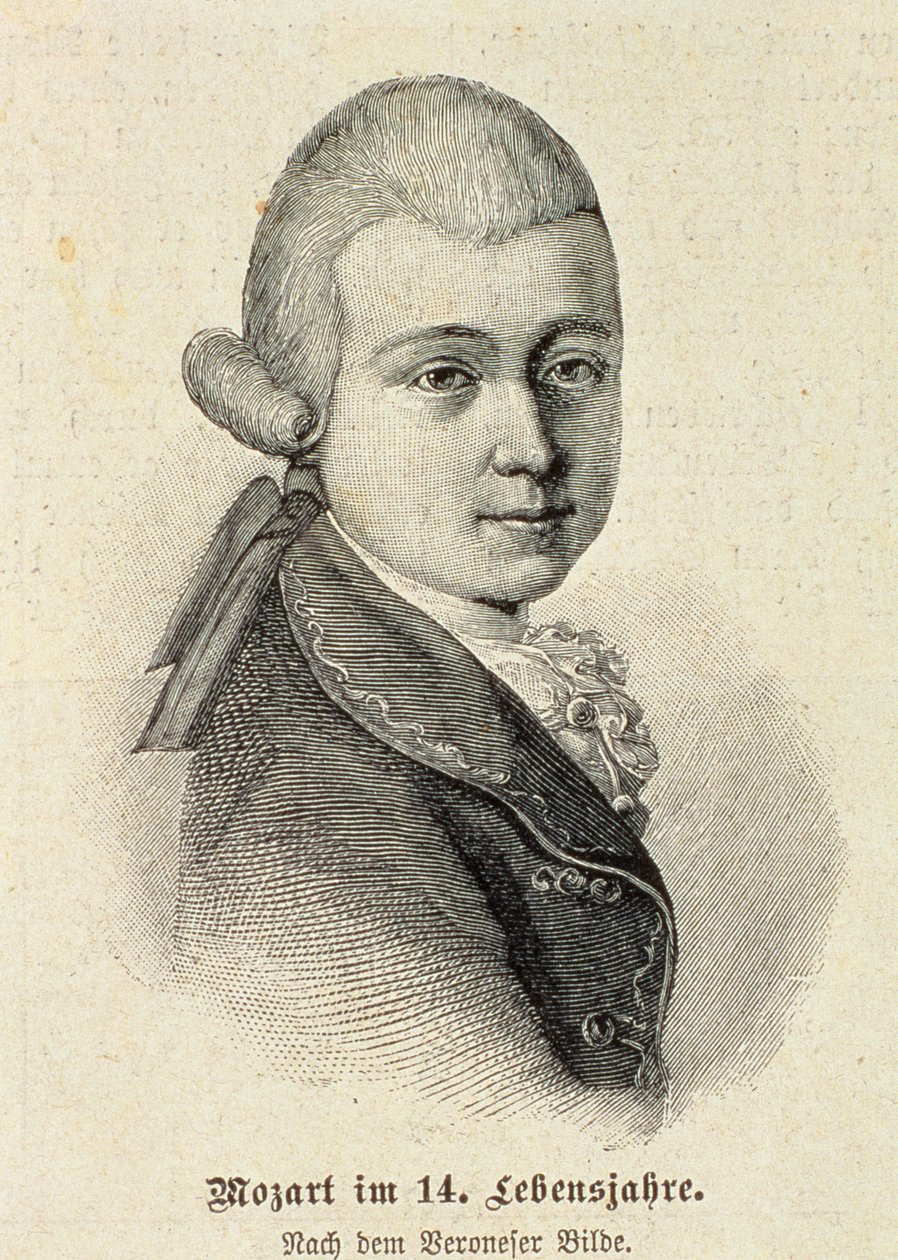 صورة فولفجانج أماديوس موتسارت (1756-91) بواسطة المدرسة الألمانية