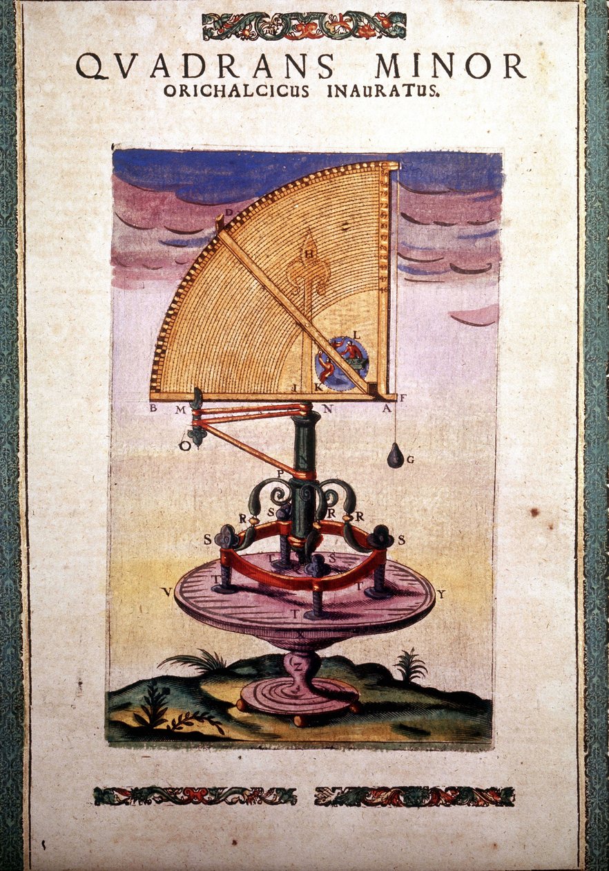 رباعي السمت البروج إلى "Machanic Instituatis علم الفلك" بقلم Tycho Brahe (1546 - 1601) ، Wandsbeck بواسطة المدرسة الألمانية
