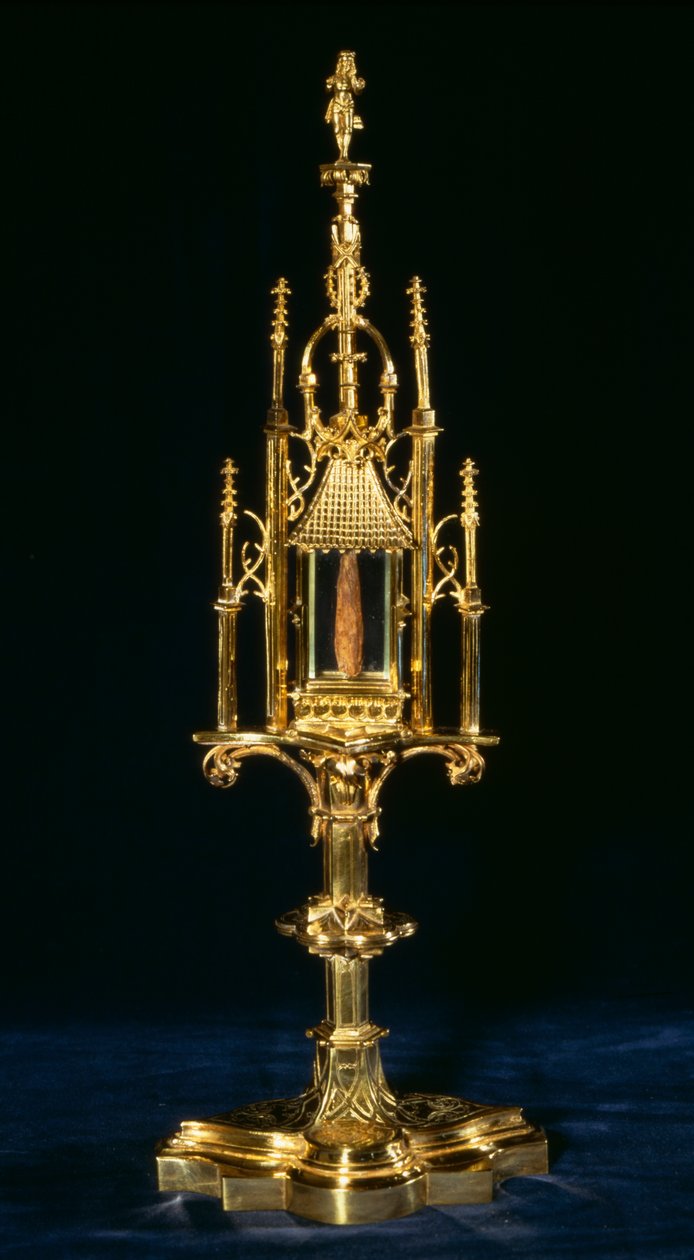 Monstrance المريح مع قطعة الصليب ، Augsburg ، c 1490 (الذهب والخشب) بواسطة المدرسة الألمانية