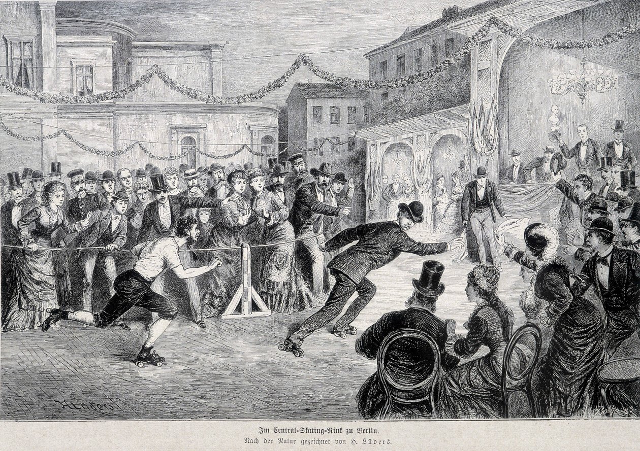 سباق الروليت للتزلج في برلين عام 1878. بواسطة المدرسة الألمانية