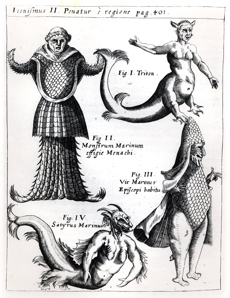 وحوش البحر ، التوضيح من Physica Curiosa بواسطة Gaspar Schott SJ (1608-66) ، تم نشر Wuerzburg 1662 بواسطة المدرسة الألمانية