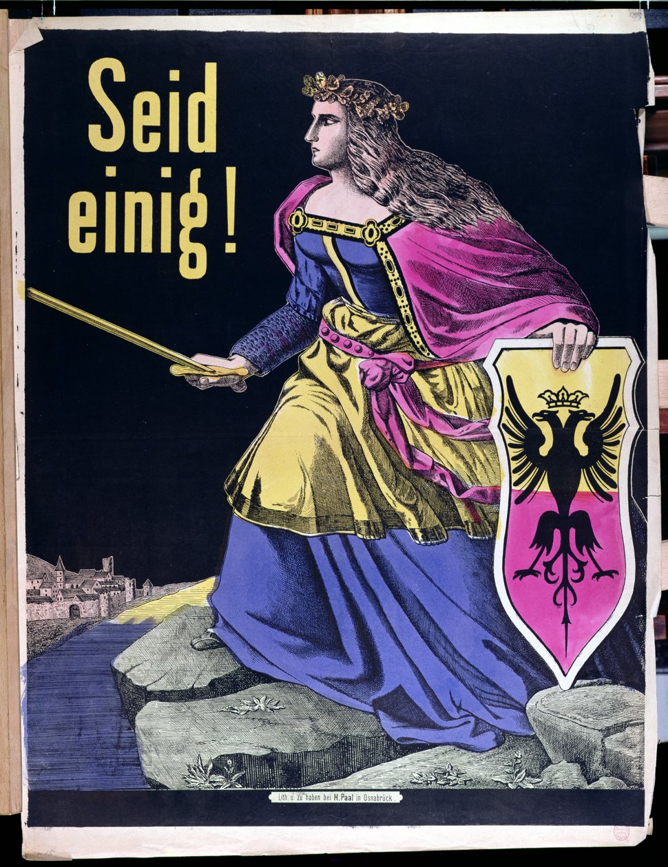 Seid Einig! ، ملصق وطني ألماني ، c.1870 بواسطة المدرسة الألمانية