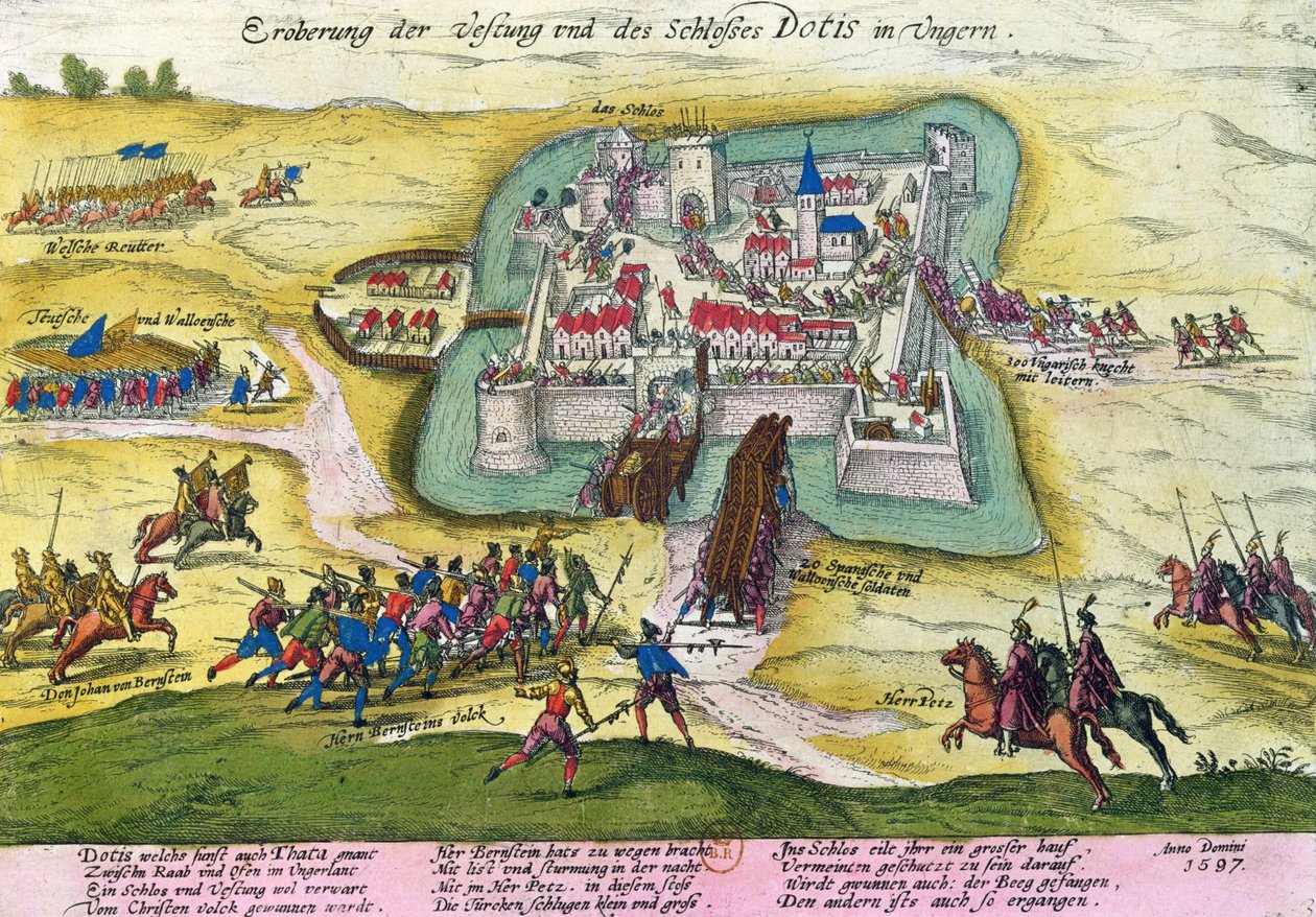 حصار قلعة تاتا عام 1597 بواسطة المدرسة الألمانية