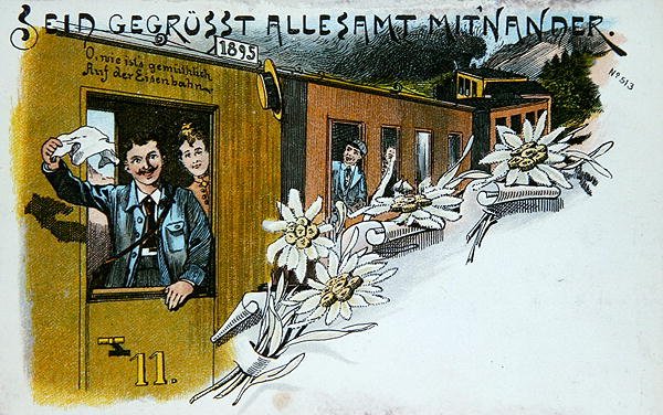بطاقة معايدة بريدية تذكارية ، حوالي 1900 (حجر ليثو ملون) بواسطة المدرسة الألمانية