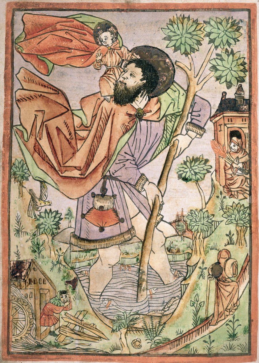 سانت كريستوفر: ألماني ، 1470 بواسطة المدرسة الألمانية