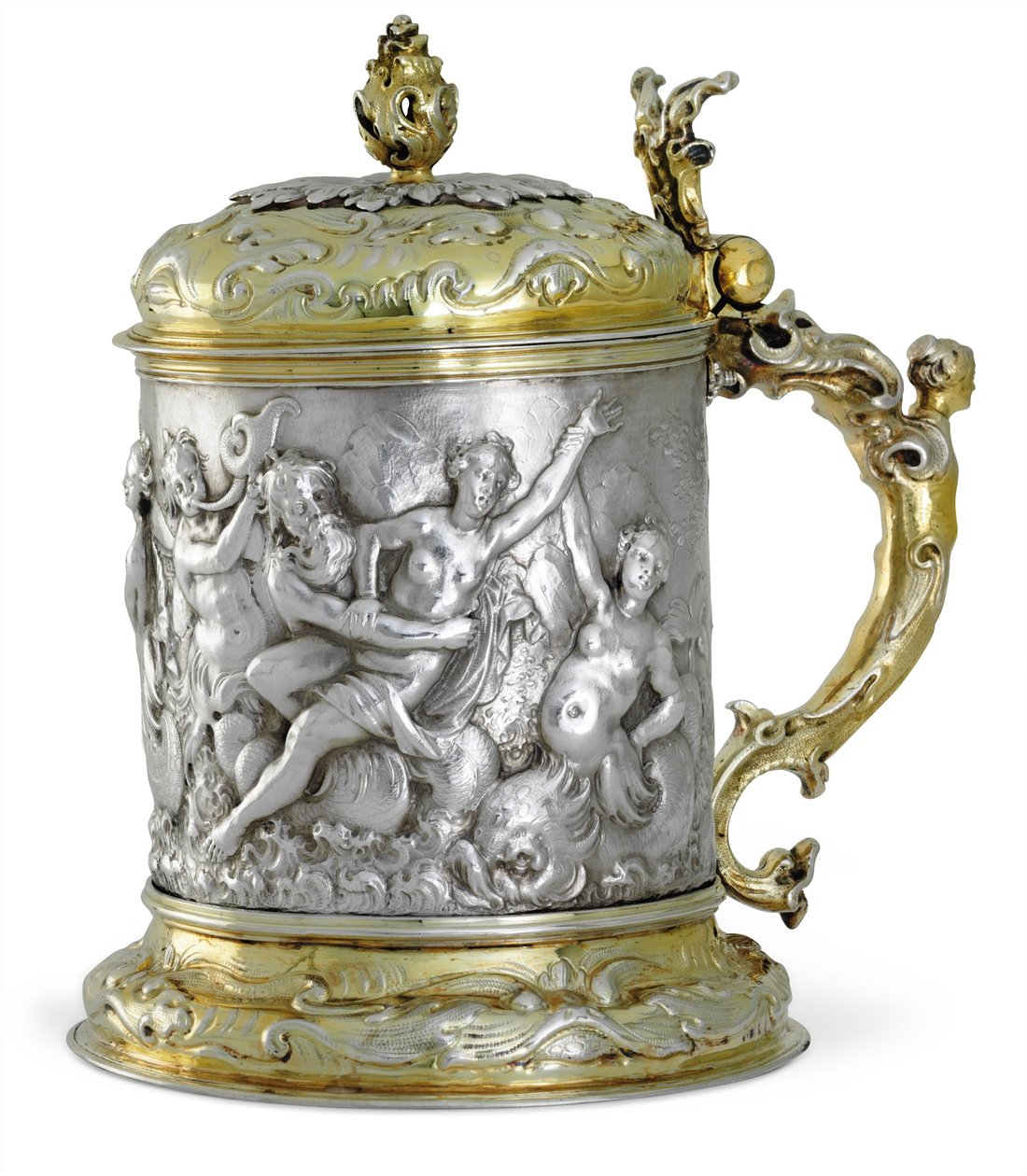 Tankard ، على الأرجح هامبورغ ، حوالي 1660 (فضة مطلية بالذهب) بواسطة المدرسة الألمانية