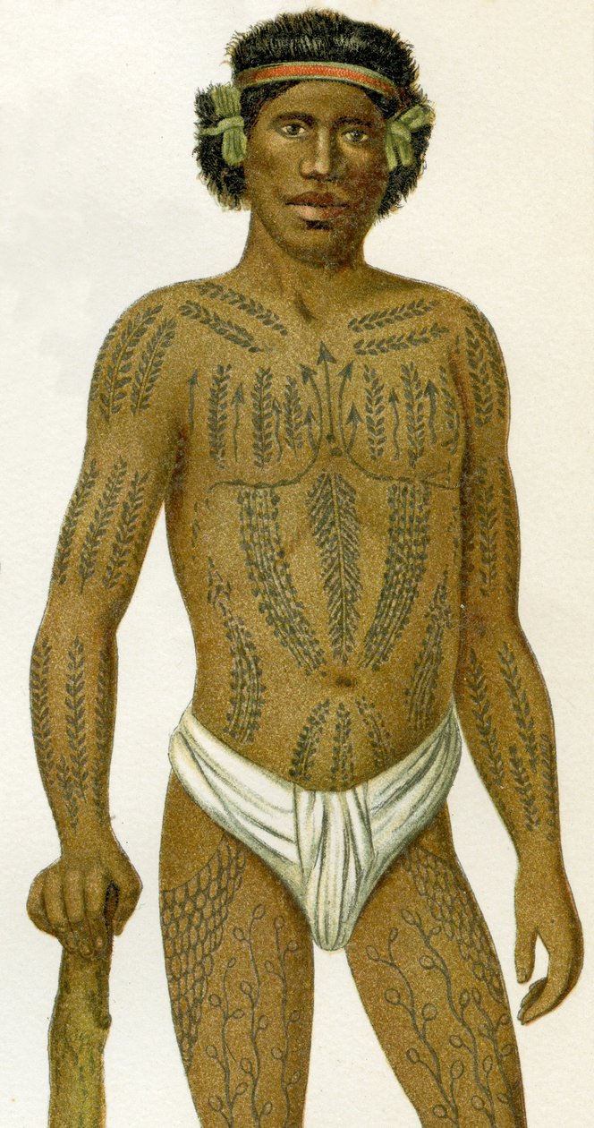 رجل وشم من جزر كارولين ، 1894 بواسطة المدرسة الألمانية