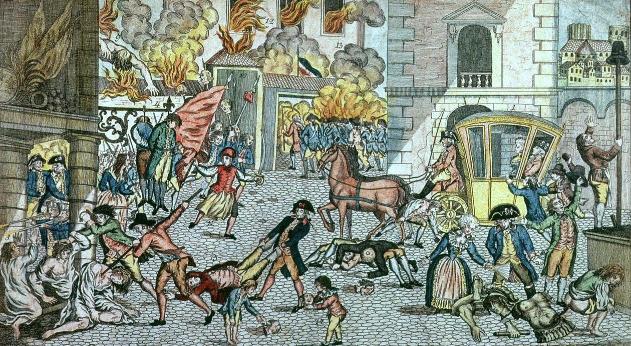 فظائع رهيبة ارتكبت في باريس ، 10 أغسطس 1792 بواسطة المدرسة الألمانية