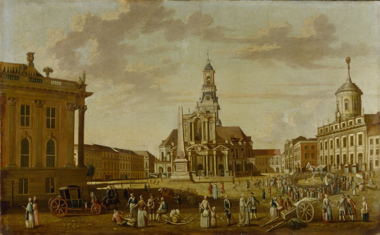 The Alter Markt مع كنيسة القديس نيكولاس وقاعة المدينة ، 1771 بواسطة المدرسة الألمانية
