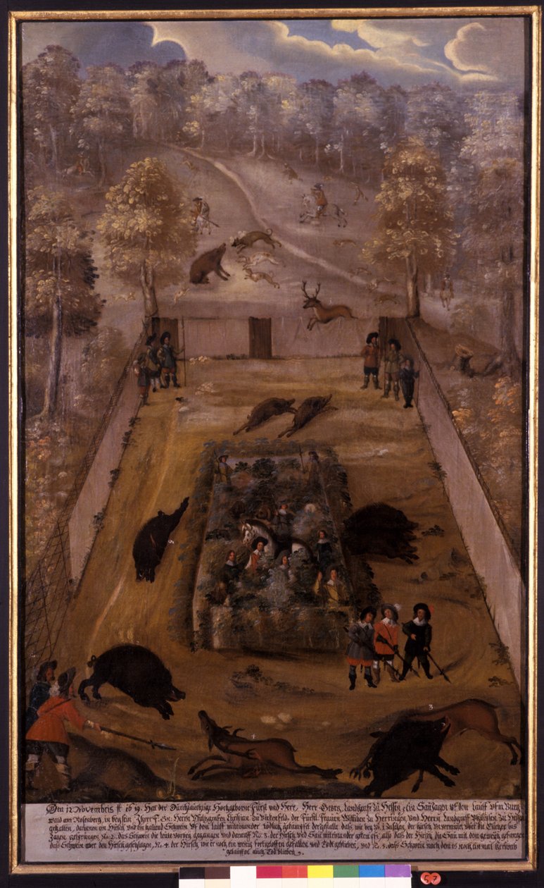 The Boar Hunt ، c.1619 بواسطة المدرسة الألمانية