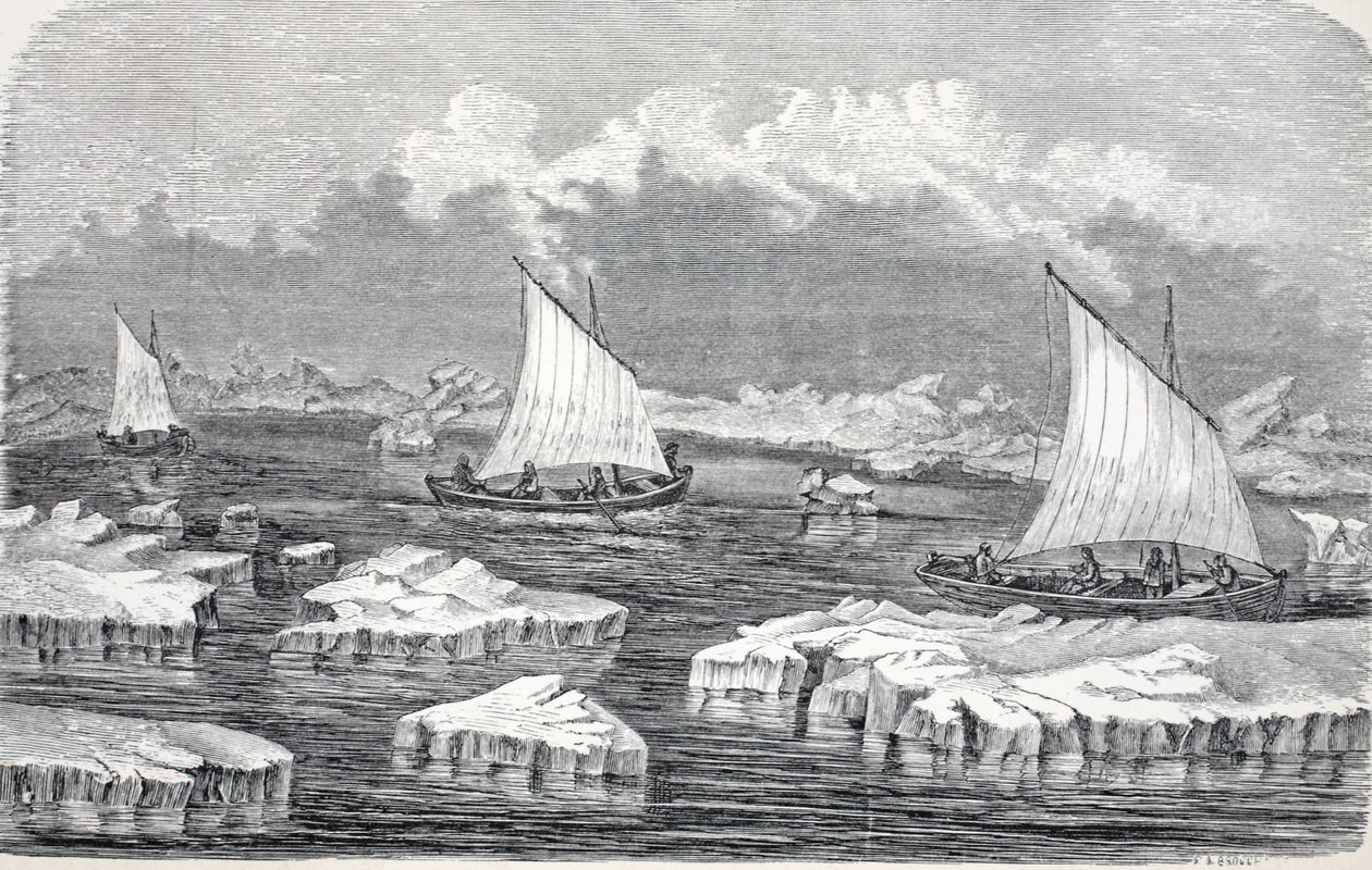 القوارب تحت الشراع ، حانة. لندن 1874 بواسطة المدرسة الألمانية