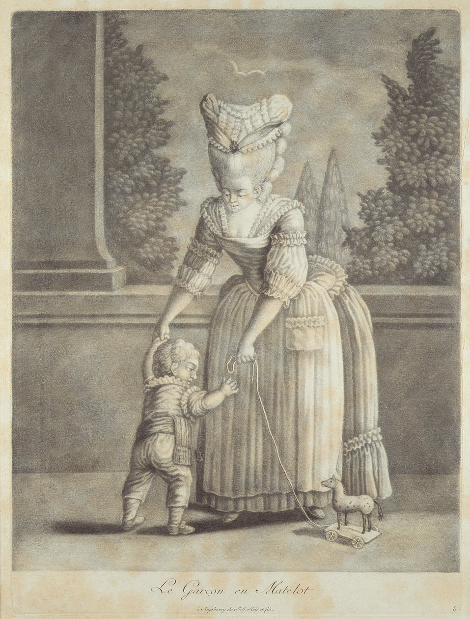 The Boy in the Sailor Suit ، نشره Johann Jakob Haid (1704-67) Augsburg (mezzotint) بواسطة المدرسة الألمانية