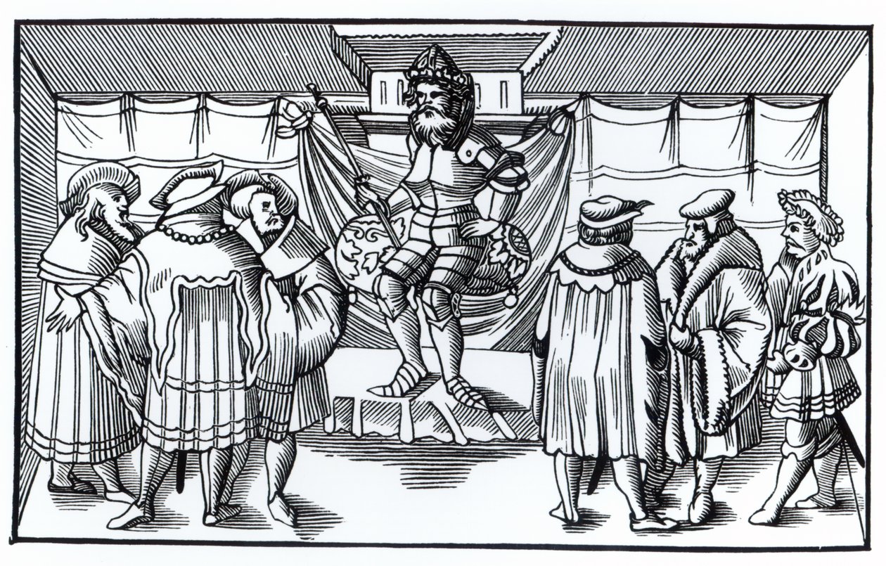 نشرت محكمة البارون ، بعد قطع خشبية في Cosmographie Universelle of Munster ، 1552 بواسطة المدرسة الألمانية