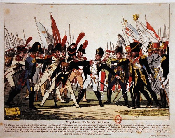 نهاية نابليون (1769-1821) عام 1815 (لون ليثو) بواسطة المدرسة الألمانية