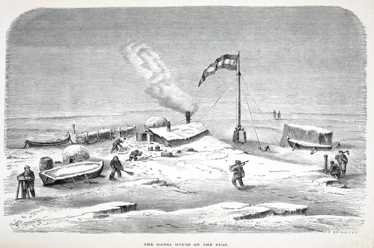 منزل هانسا على Floe ، حانة. لندن 1874 بواسطة المدرسة الألمانية