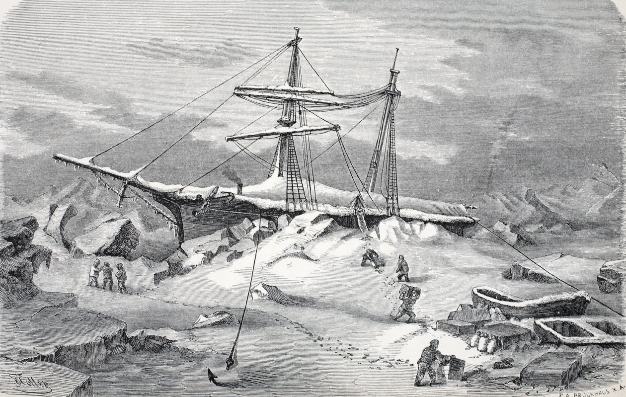 هانسا في محنة ، حانة. لندن 1874 بواسطة المدرسة الألمانية