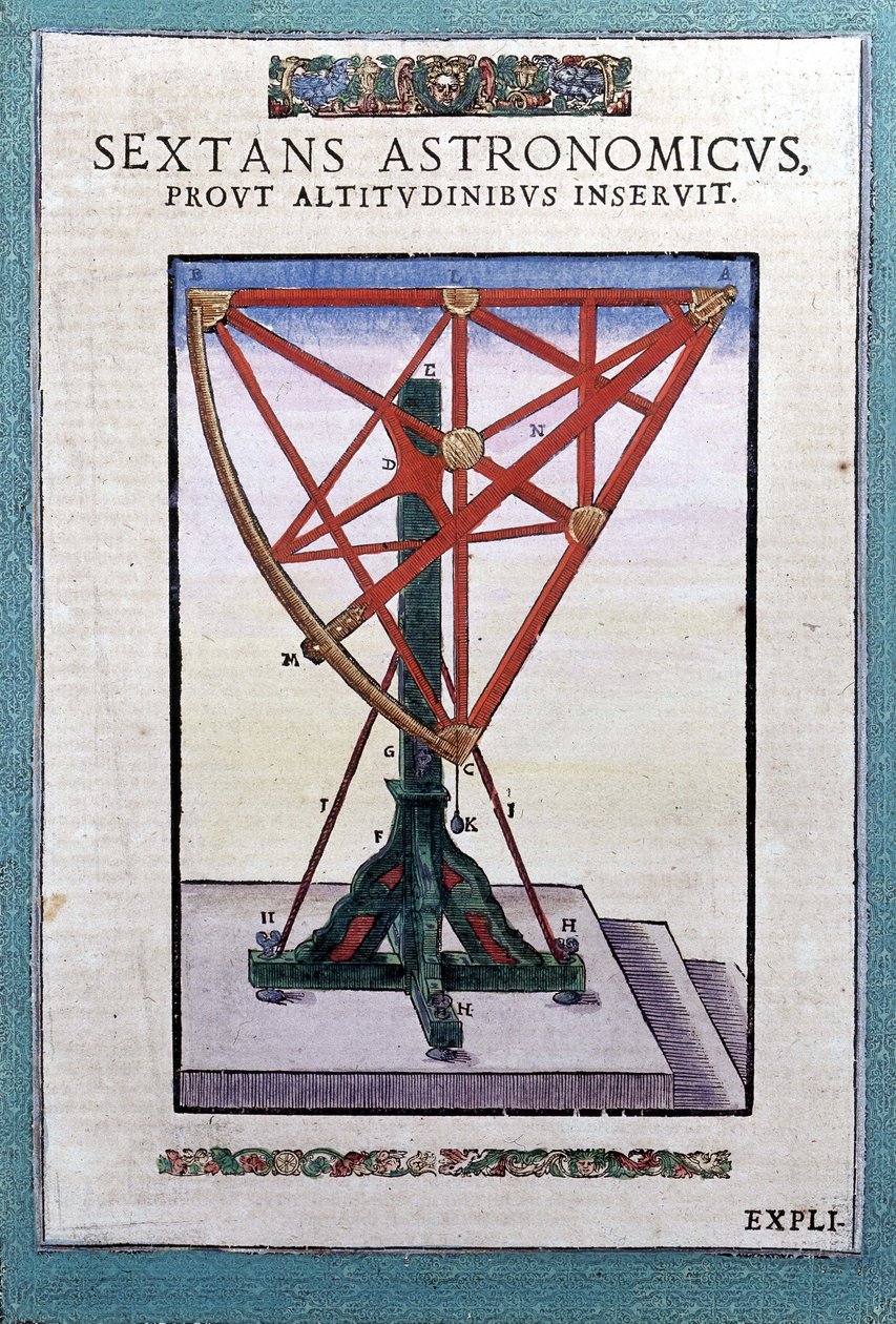 السدس الفلكي في "" Astronomiae Instituatae machanicia "بقلم Tycho Brahe (1546 - 1601) ، Wandsbeck بواسطة المدرسة الألمانية