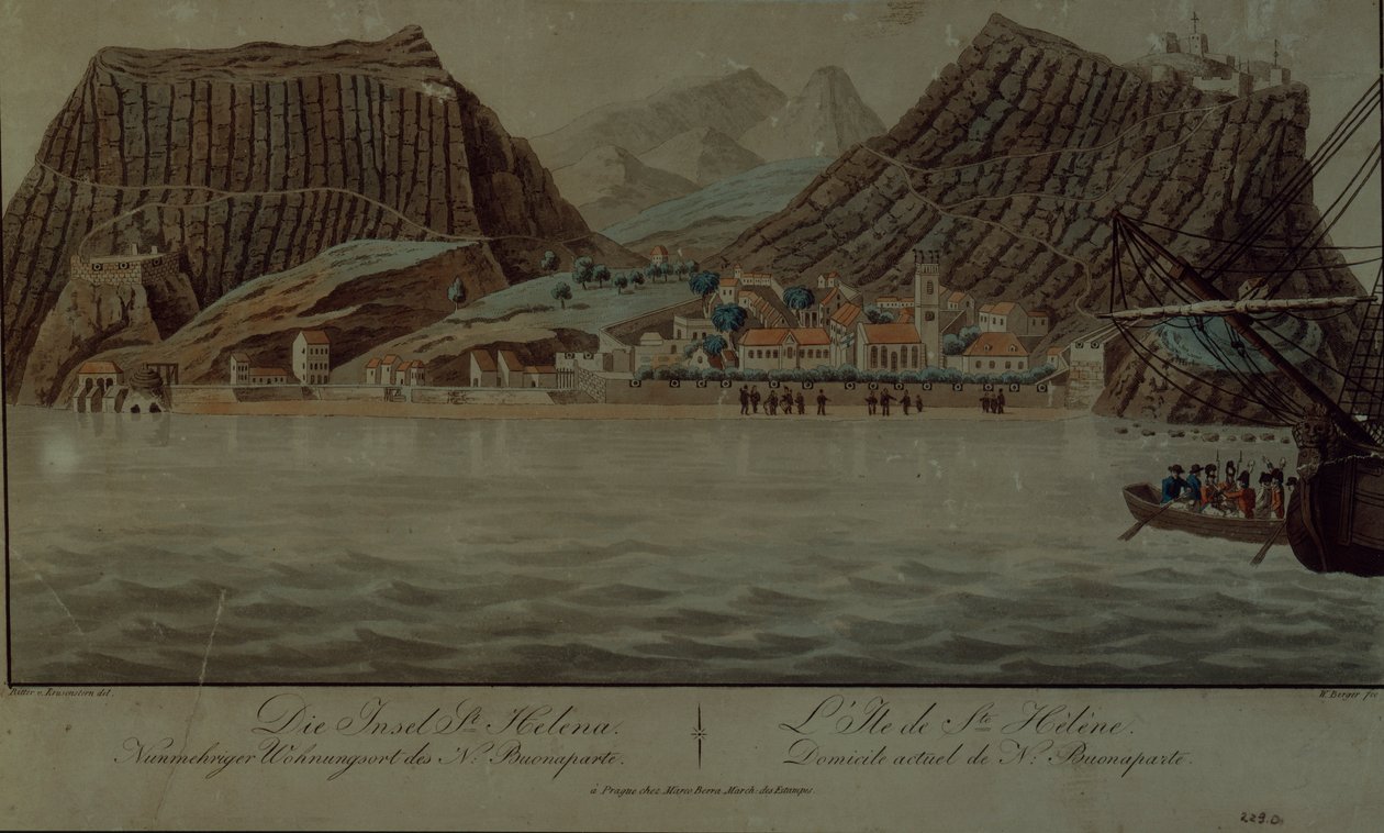 The island of St. Helena (engraving) بواسطة المدرسة الألمانية