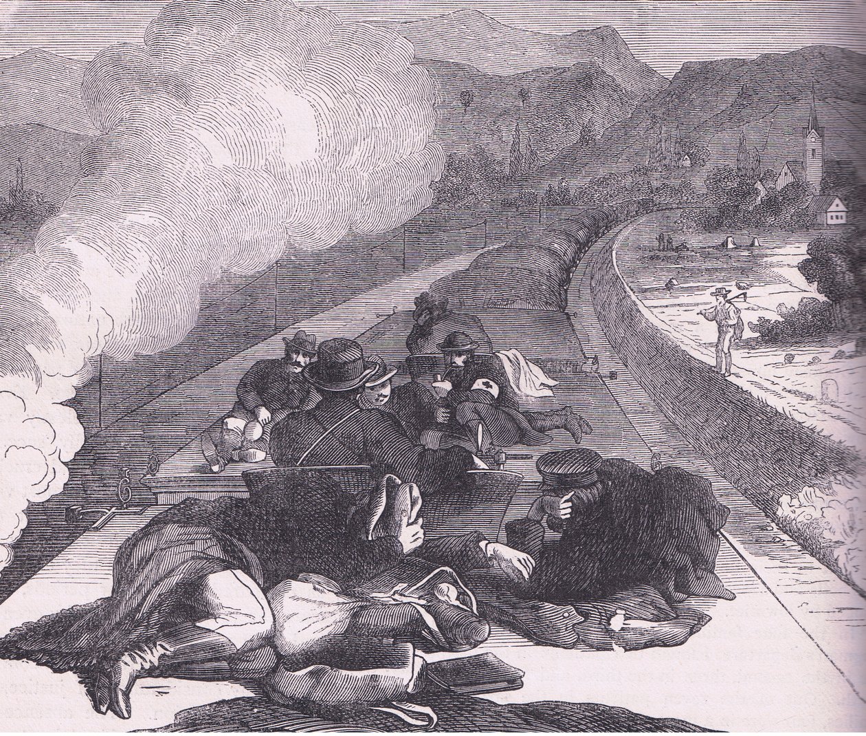 نقل فيلق الإسعاف البروسي ، Cassells History of the War بين فرنسا وألمانيا الذي نشرته Cassell and Company Limited ، c1890 (litho) بواسطة المدرسة الألمانية