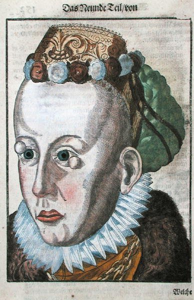 علاج حالة العين ، من "Ophthalmodouleia" بقلم جورج بارتيش (1535-1636) المنشور في دريسدن عام 1583 (طباعة خشبية ملونة) بواسطة المدرسة الألمانية