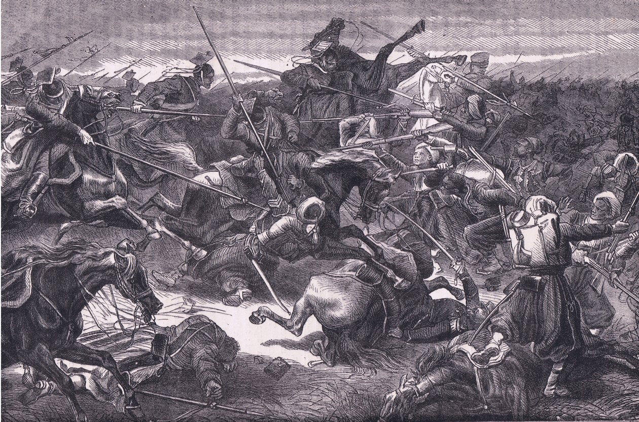 Uhlan attack, Cassells History of the War between France and Germany published by Cassell and Company Limited, c.1890 (litho) بواسطة المدرسة الألمانية