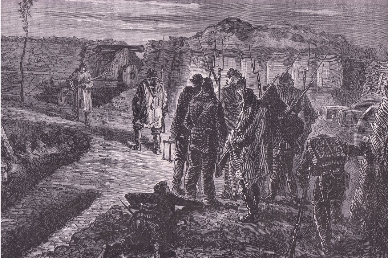على الأسوار ، تم نشر Cassells History of the War بين فرنسا وألمانيا بواسطة Cassell and Company Limited ، c1890 (litho) بواسطة المدرسة الألمانية