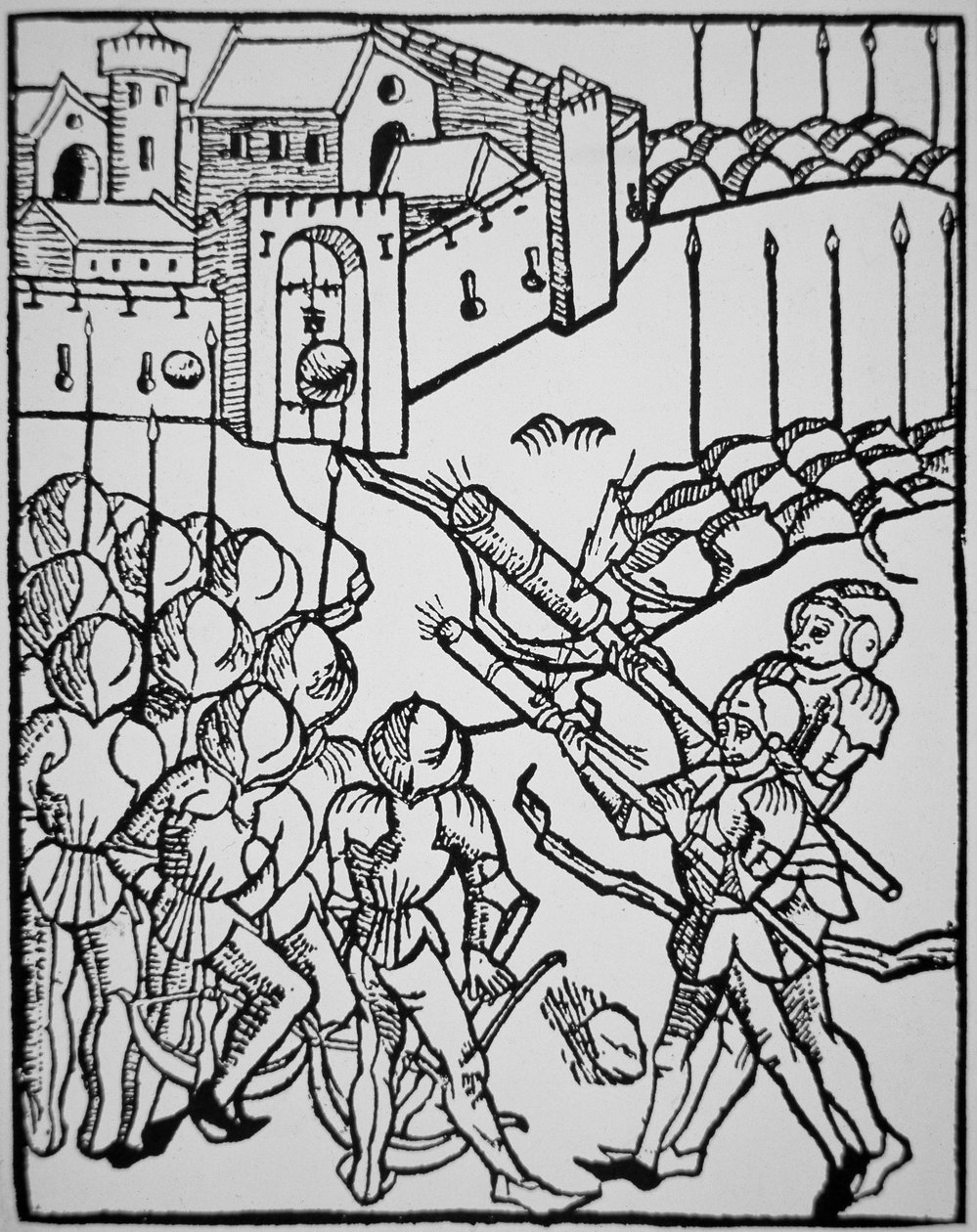 Use of handguns in the 15th century, illustration from the 