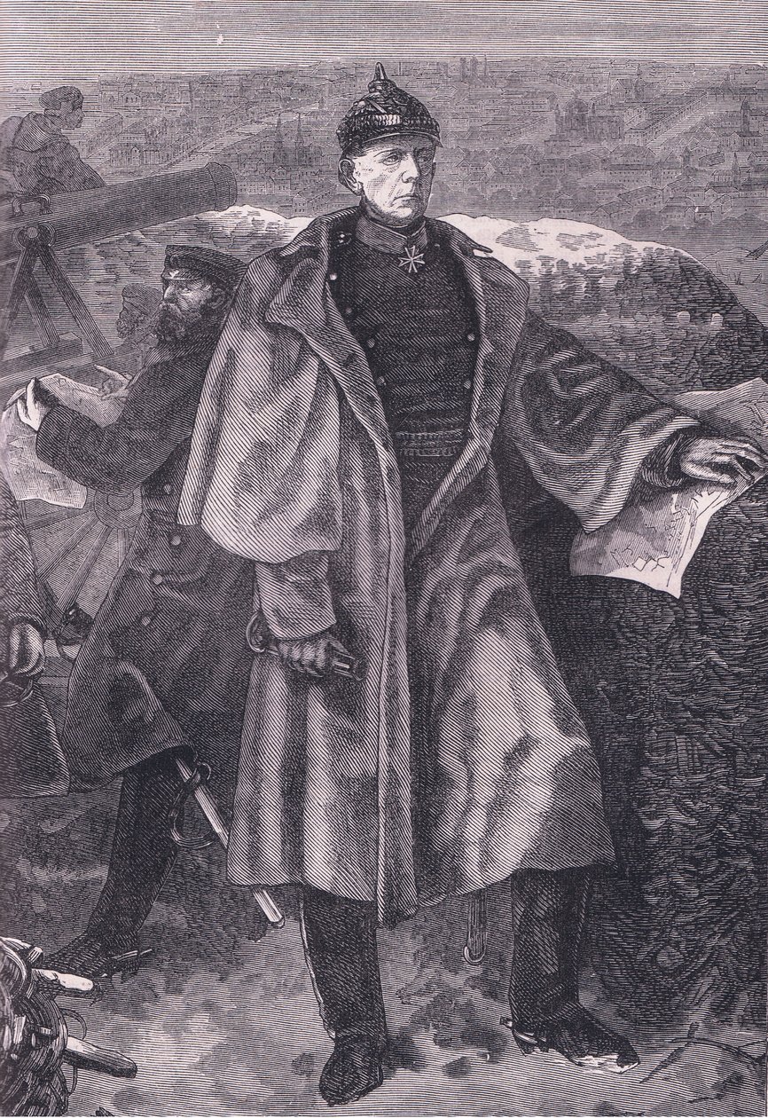 Von Moltke before Paris, Cassells History of the War between France and Germany published by Cassell and Company Limited, c.1890 (litho) بواسطة المدرسة الألمانية