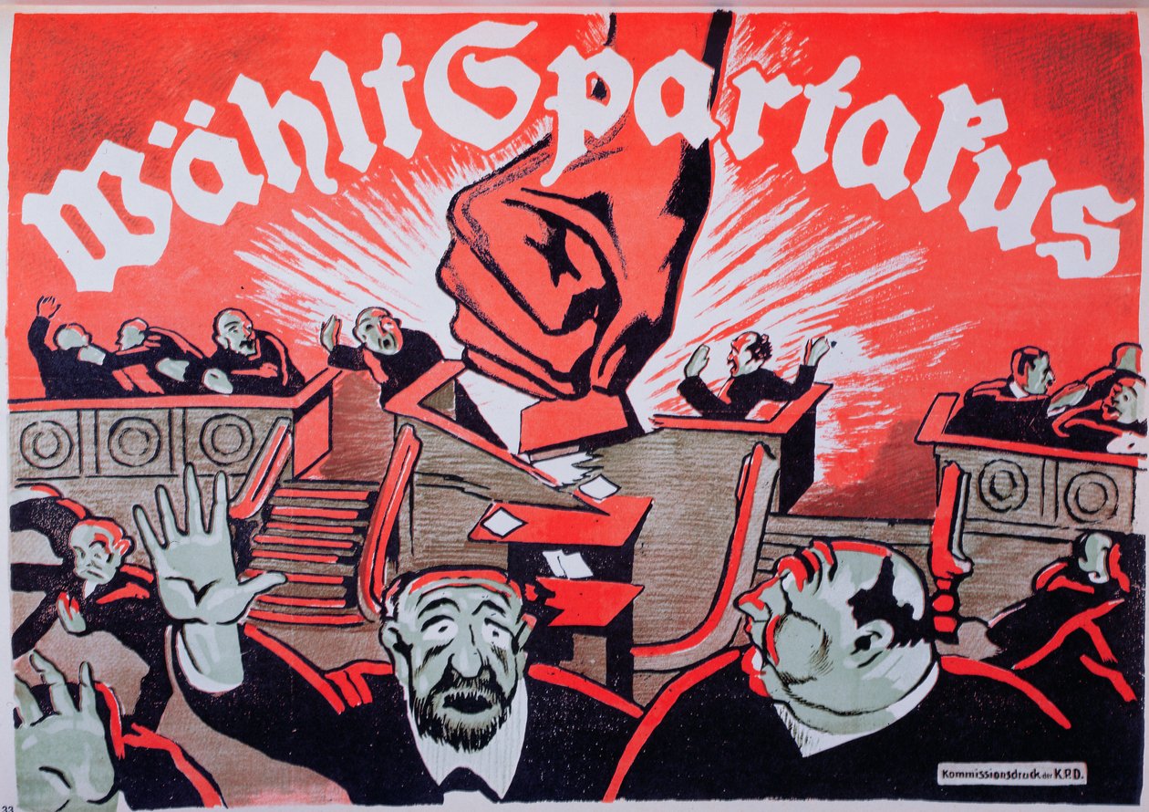 Votez Spartacus ، ملصق انتخابي للدوري Spartacist ، 1918 بواسطة المدرسة الألمانية