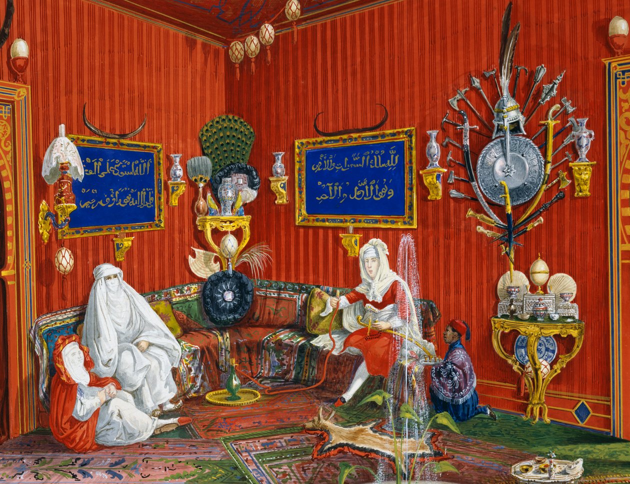 الغرفة الشرقية في فيلا لازاروفيتش ، مقر إقامة ماكسيميليان في هابسبورغ في تريست (1832-1867) ، تمبرا بواسطة جيرمانو بروسدوسيمي بواسطة جيرمانو بروسدوسيمي
