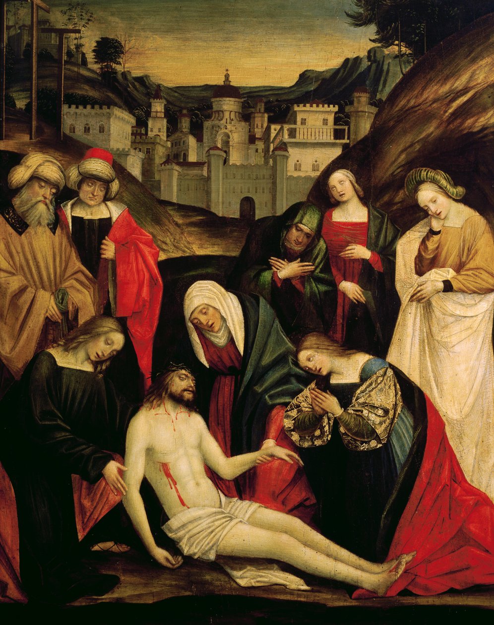 Lamentation over dead Christ, ca 1520, painting by Gerolamo Giovenone (1486 or 1487-1555), oil on panel, Italy بواسطة جيرولامو جوفونوني