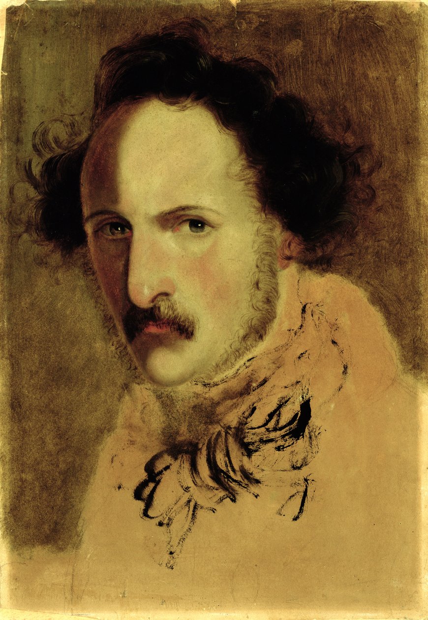 صورة لغايتانو دونيزيتي (1797-1848) (زيت على ورق على قماش) بواسطة جيرولامو إندونو