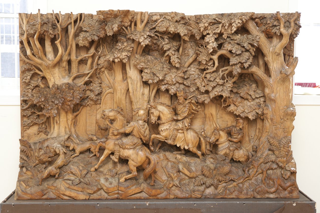 The Boar Hunt ، حوالي 1879 (خشب) بواسطة جيرارد روبنسون