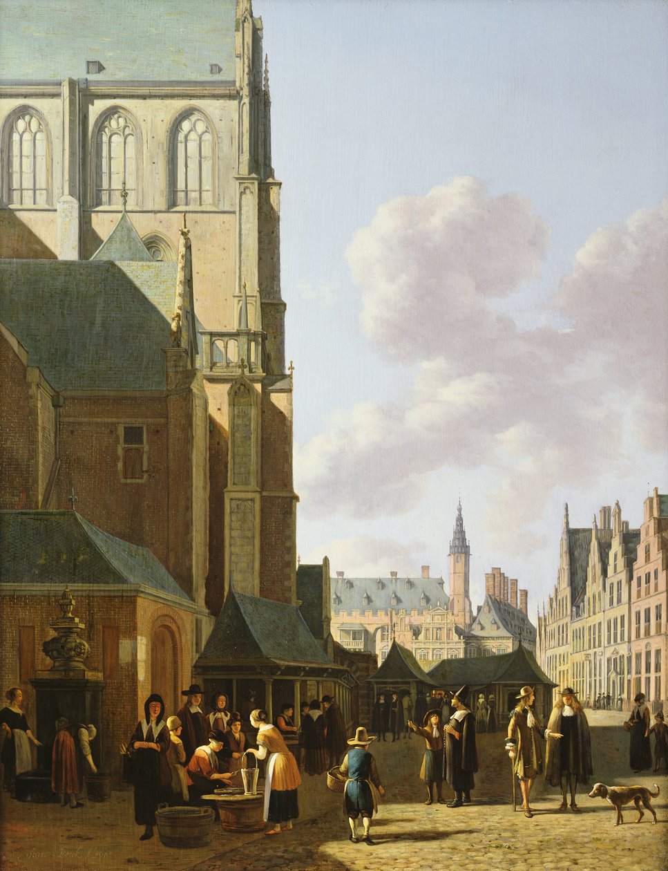 The Grote Markt ، Haarlem ، باتجاه الغرب بواسطة جيريت أدريانينز بيركهايد