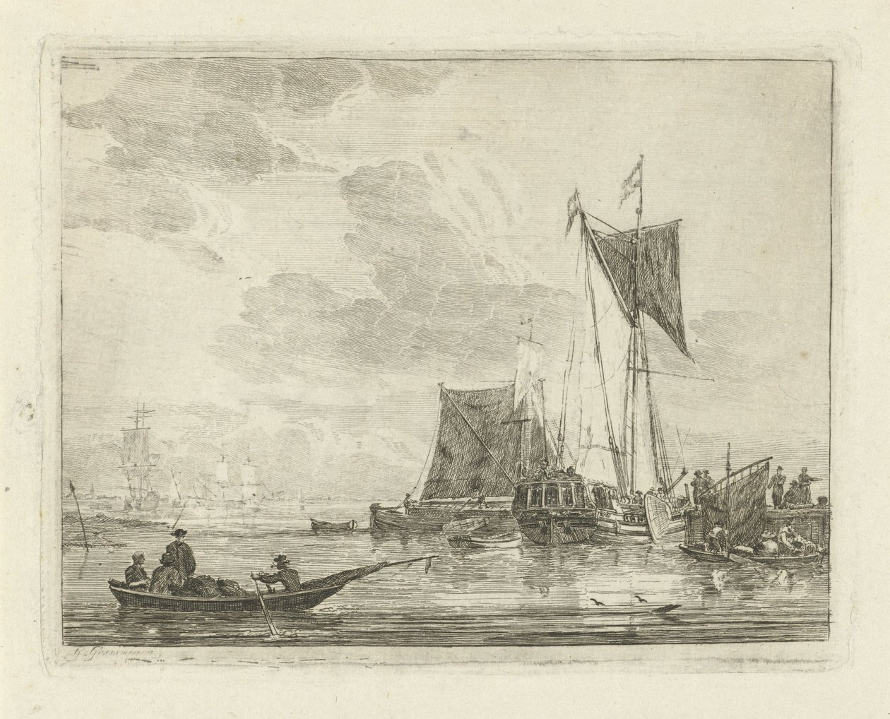 السفن على رصيف الميناء Seascapes with Ships (عنوان المسلسل) بواسطة جيريت جرونويجن